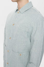 thumbnail: Anerkjendt gestreept overshirt blauw