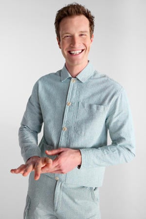 gestreept overshirt blauw
