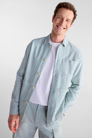 gestreept overshirt blauw