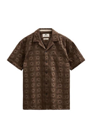 regular casual overhemd bruin