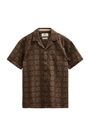 regular casual overhemd bruin
