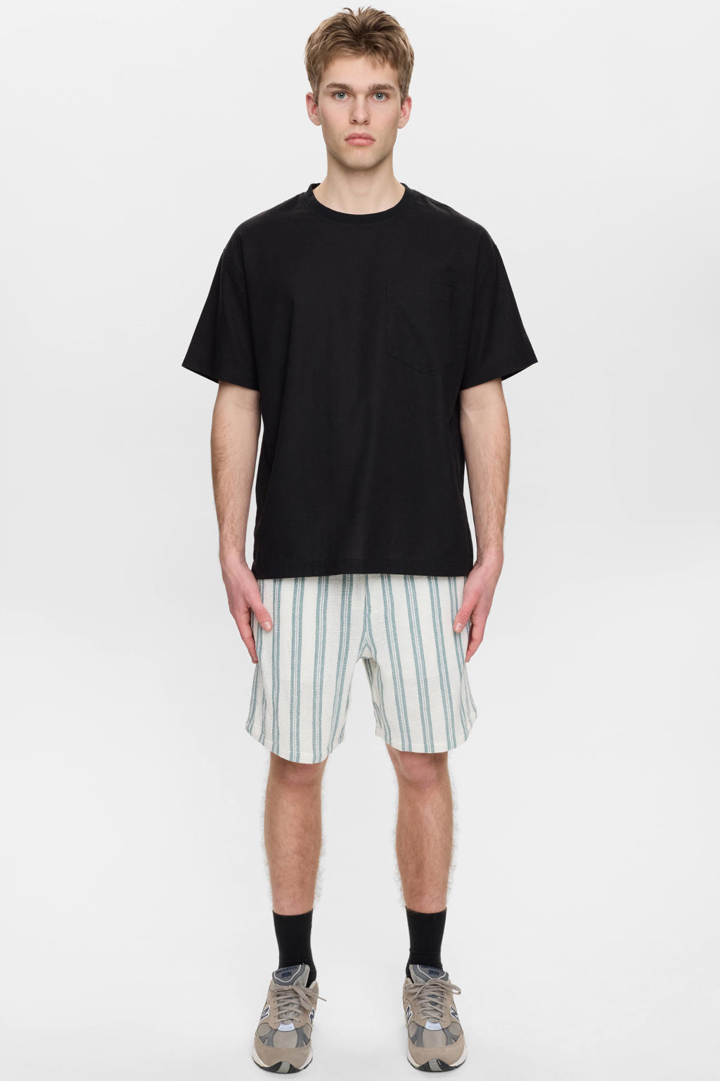 Anerkjendt regular gestreepte casual short beige