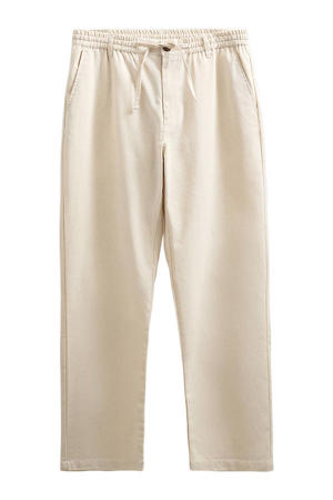 regular casual broek met linnen beige