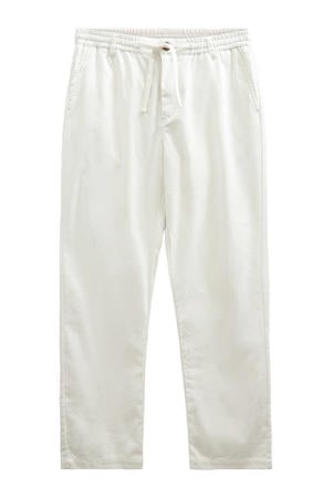 regular casual broek met linnen wit
