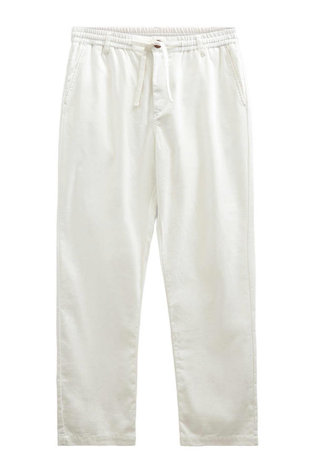 Anerkjendt regular casual broek met linnen wit