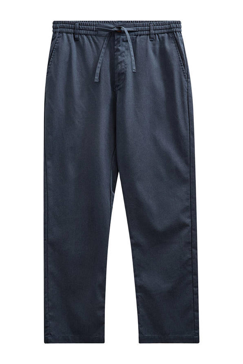 Anerkjendt regular casual broek met linnen donkerblauw