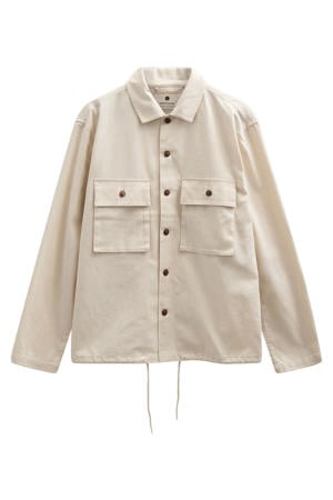 overshirt met linnen beige