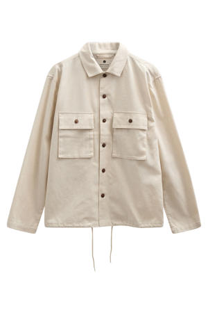 overshirt met linnen beige