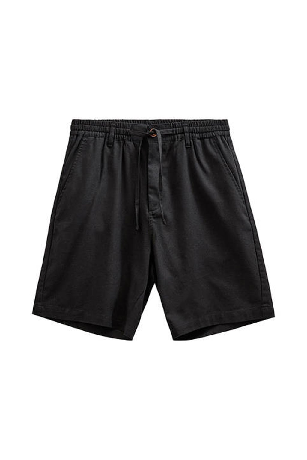 Anerkjendt regular casual short met linnen zwart