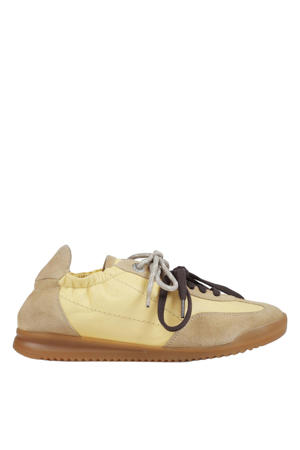 Cli-oo leren sneakers lichtgeel