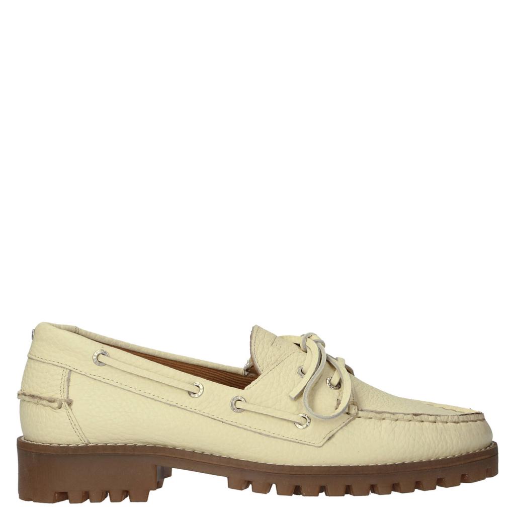 Lichtgele dames BRONX sie-nna leren bootschoenen met veters