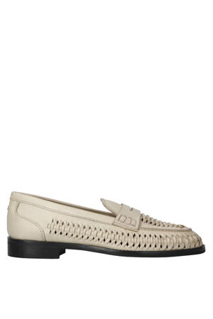leren loafers ecru