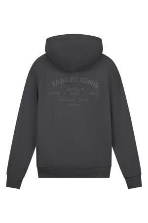 sweatvest met backprint grijs