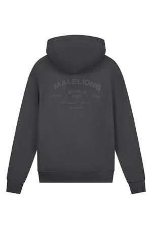 sweatvest met backprint grijs
