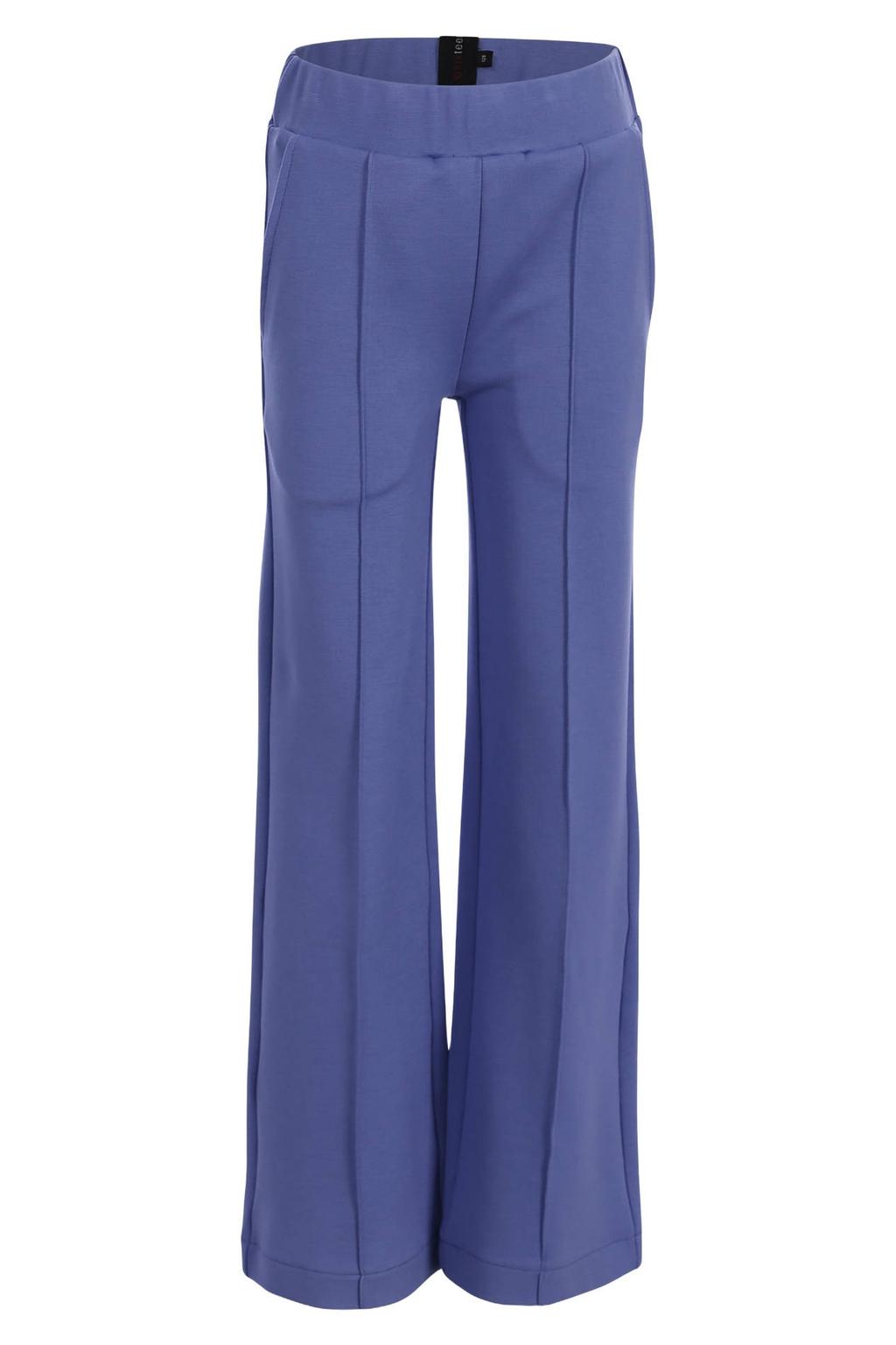 Paarse meisjes LOOXS 10sixteen regular waist flared broek van viscose met elastische tailleband