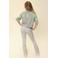 LOOXS 10sixteen regular waist gestreepte flared broek olijfgroen