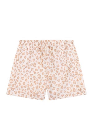 zwemshort met panterprint beige/wit
