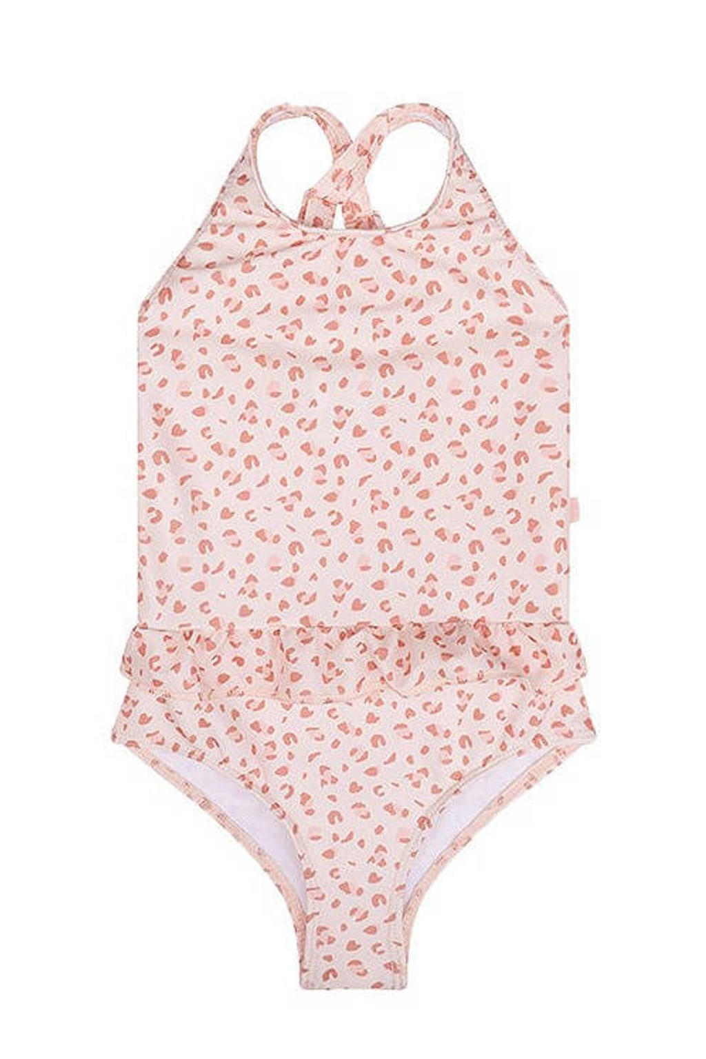 Swim Essentials badpak met panterprint roze