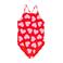 Swim Essentials badpak met hartjes print rood/roze