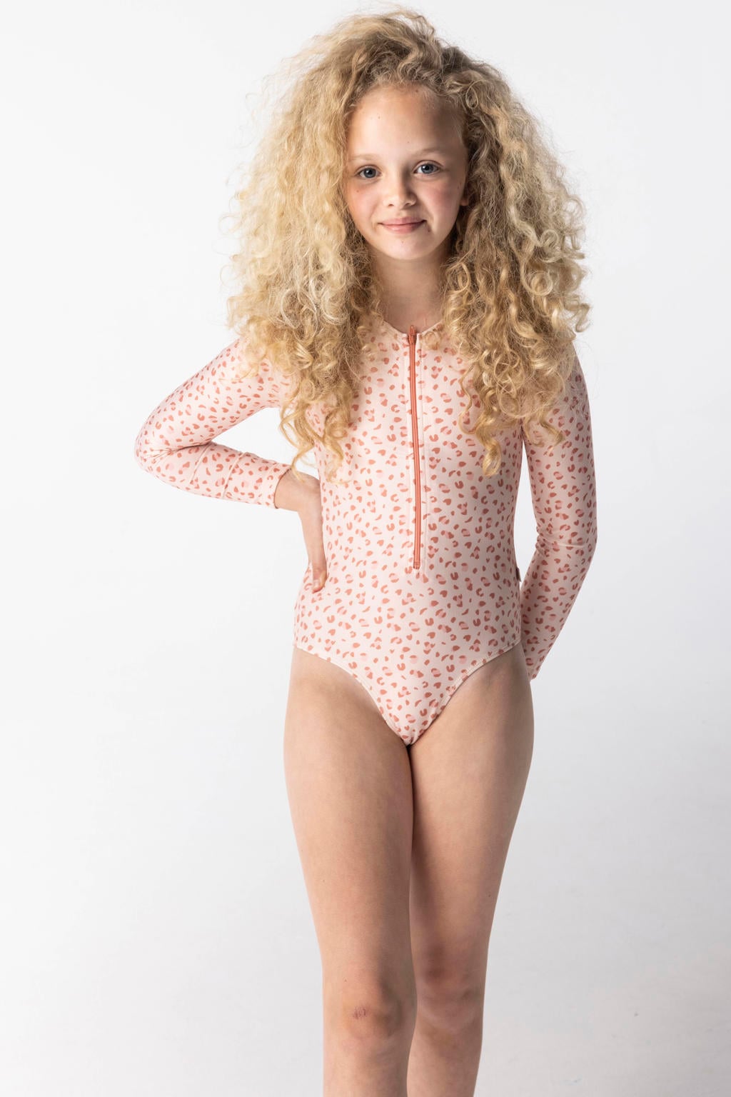 Swim Essentials UV badpak met panterprint roze