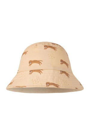 reversible zonnehoed beige/bruin