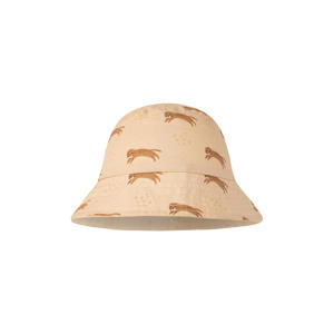 reversible zonnehoed beige/bruin
