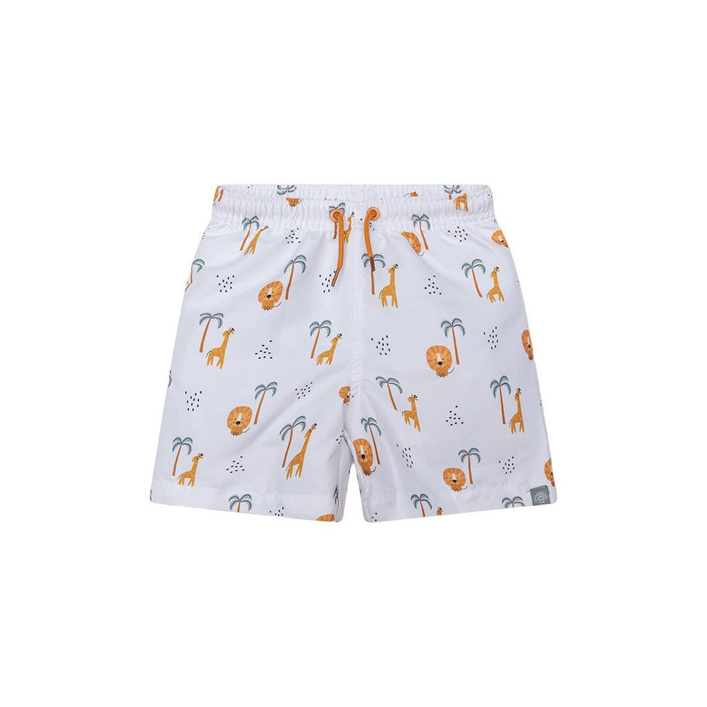 Swim Essentials zwemshort met all over print wit/blauw/bruin