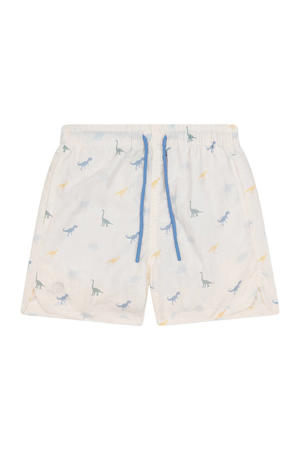 zwemshort met all over print ecru/blauw