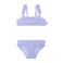 Swim Essentials crop bikini met ruches en panterprint - lila