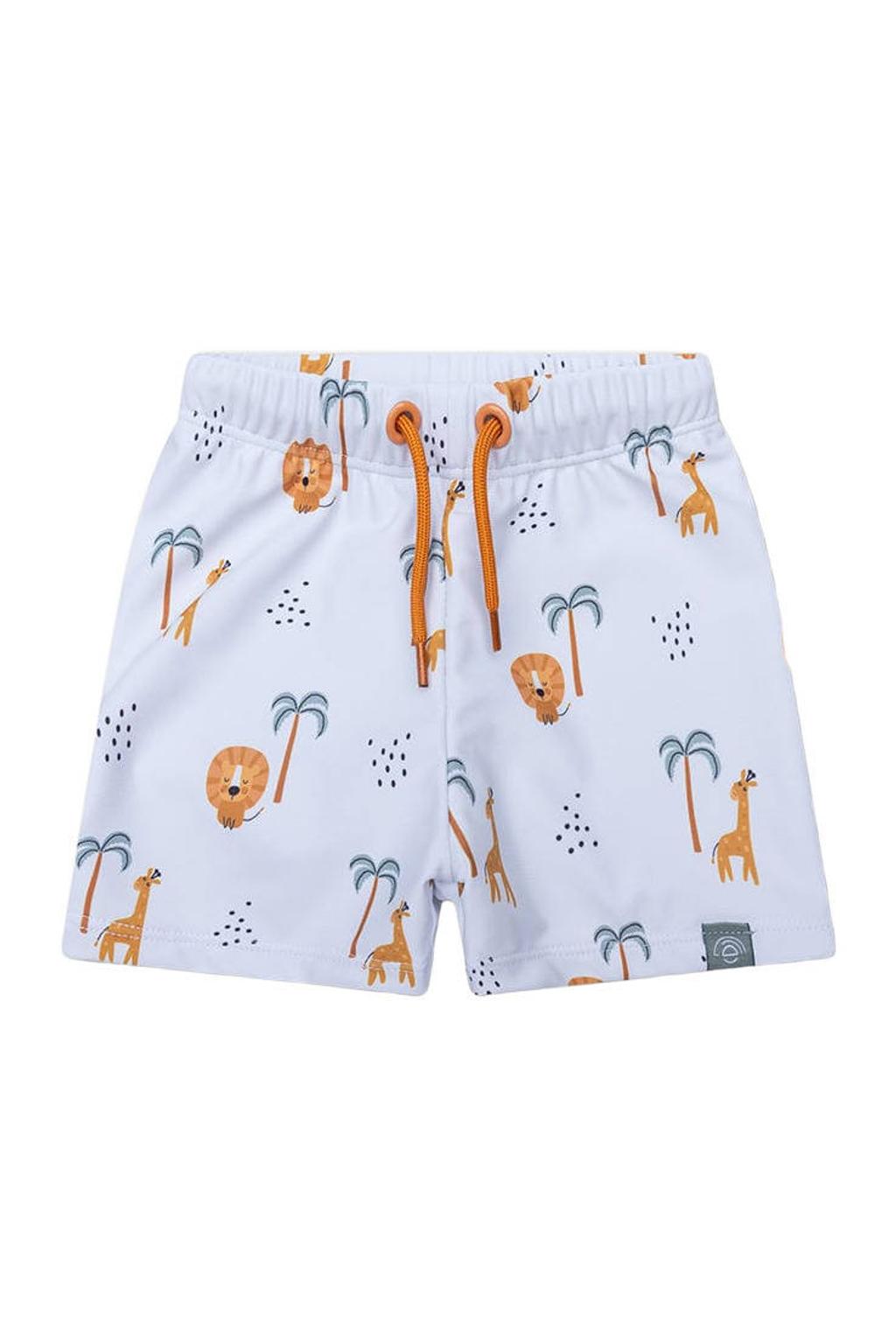 Swim Essentials zwemshort met print - lichtblauw/bruin