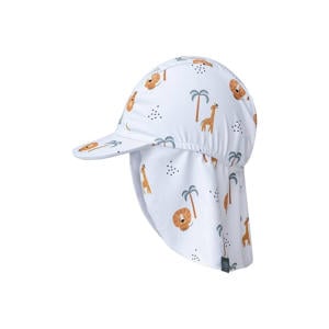 zonnehoed met all over print wit/blauw/bruin
