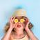 Swim Essentials reversible zonnehoed met bloemeprint geel/lila
