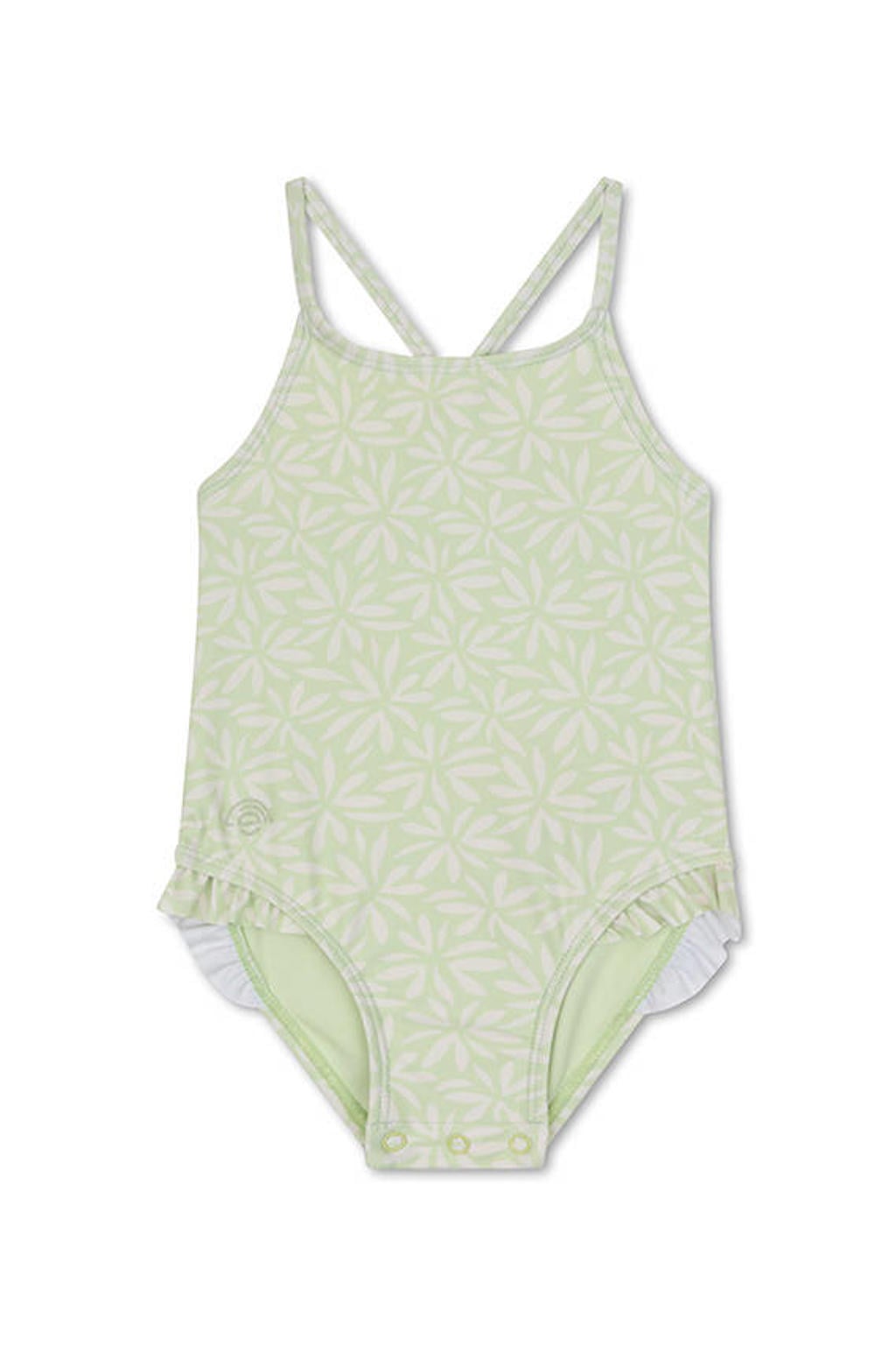 Swim Essentials badpak met bloemenprint groen