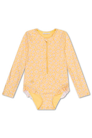 UV badpak met bloemenprint geel