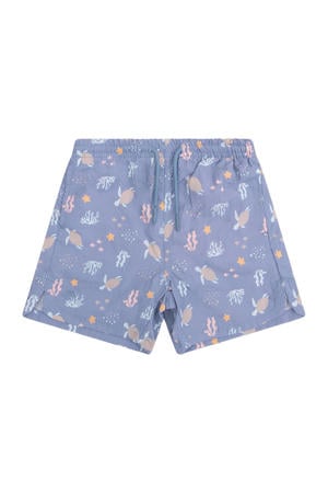 zwemshort met all over print blauw