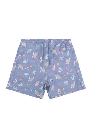 zwemshort met all over print blauw