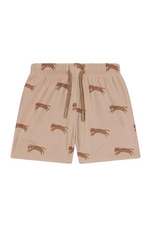 zwemboxer met all over print bruin