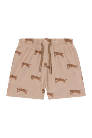 zwemboxer met all over print bruin