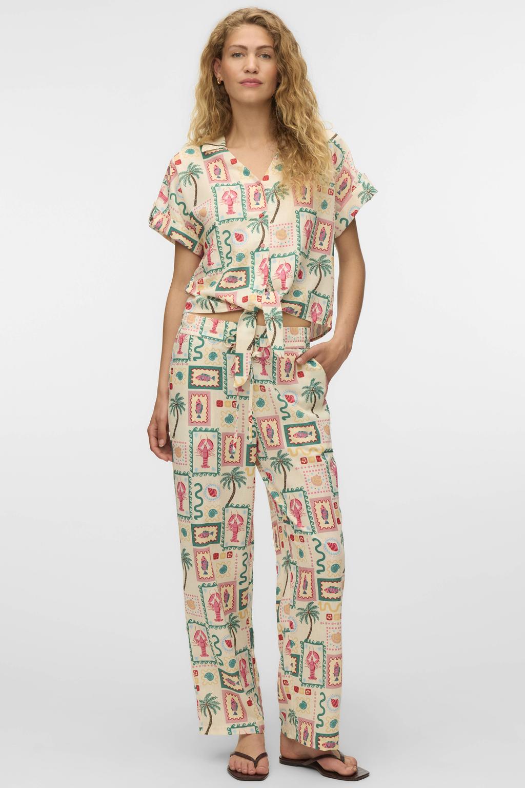 VERO MODA high waist casual broek multi