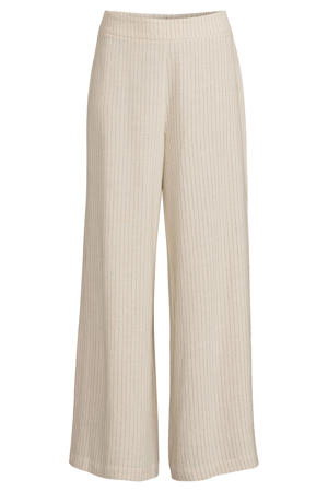 broek met linnen krijtstreep beige
