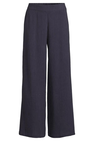 broek met linnen  krijtstreep donkerblauw
