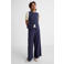 Ruby broek met linnen  krijtstreep donkerblauw