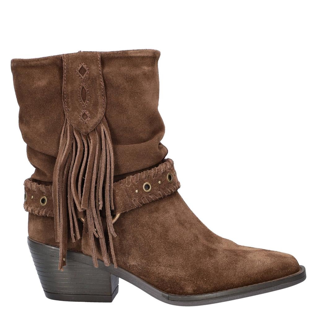 Nelson suede cowboy boots blokhak bruin