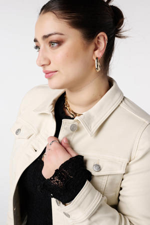 denim spijkerjas beige
