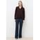 Caroll blouse met linnen donkerbruin