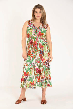 gebloemde maxi jurk multi
