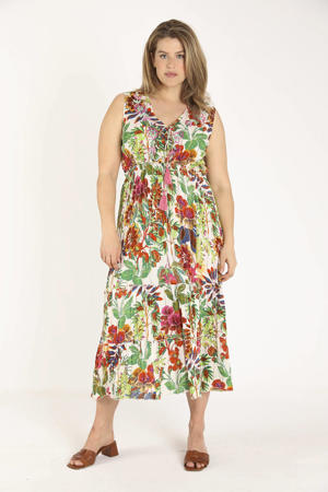 gebloemde maxi jurk multi