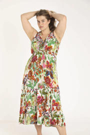 thumbnail: Paprika gebloemde maxi jurk multi