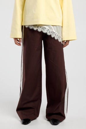 straight regular waist casual broek donkerbruin