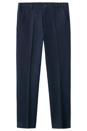 linnen pantalon marineblauw